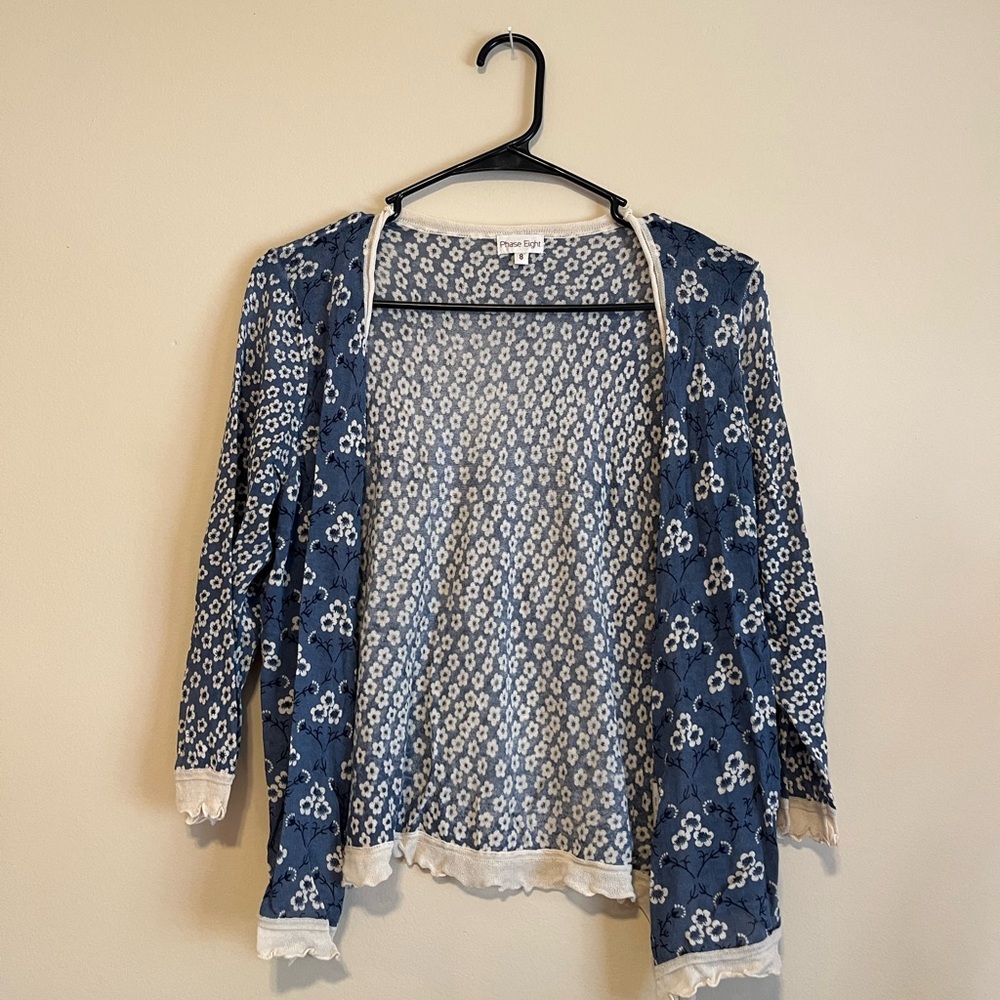 Phase eight blue flower cardigan